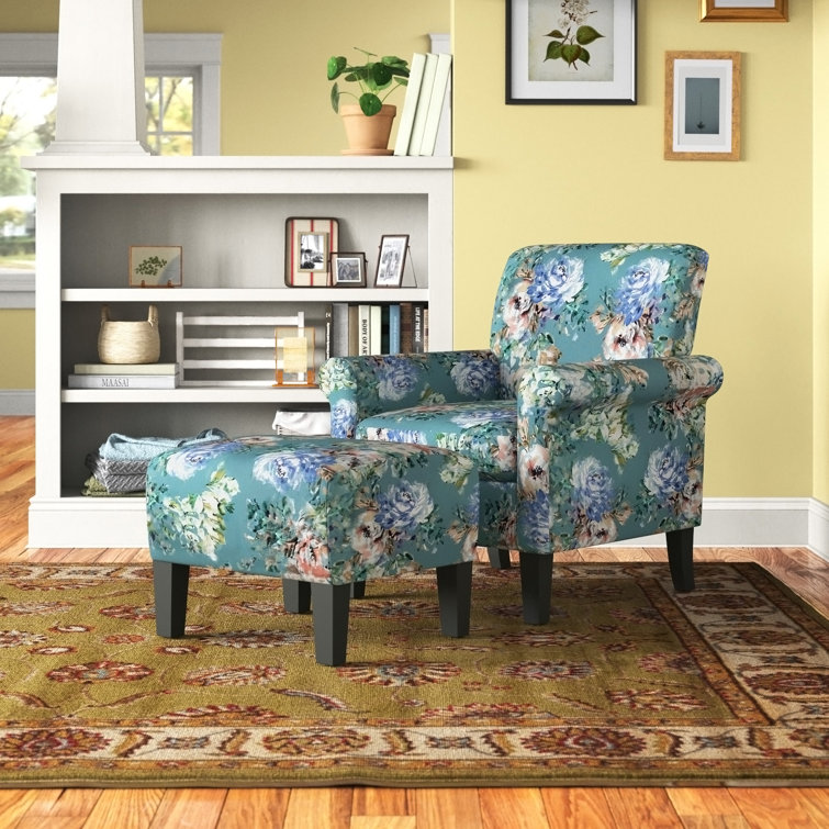 Green print best sale accent chair